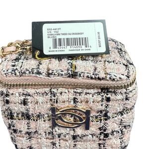 Chic Kamala Tweed Bebe Crossbody Bag - Cream and Black NWT